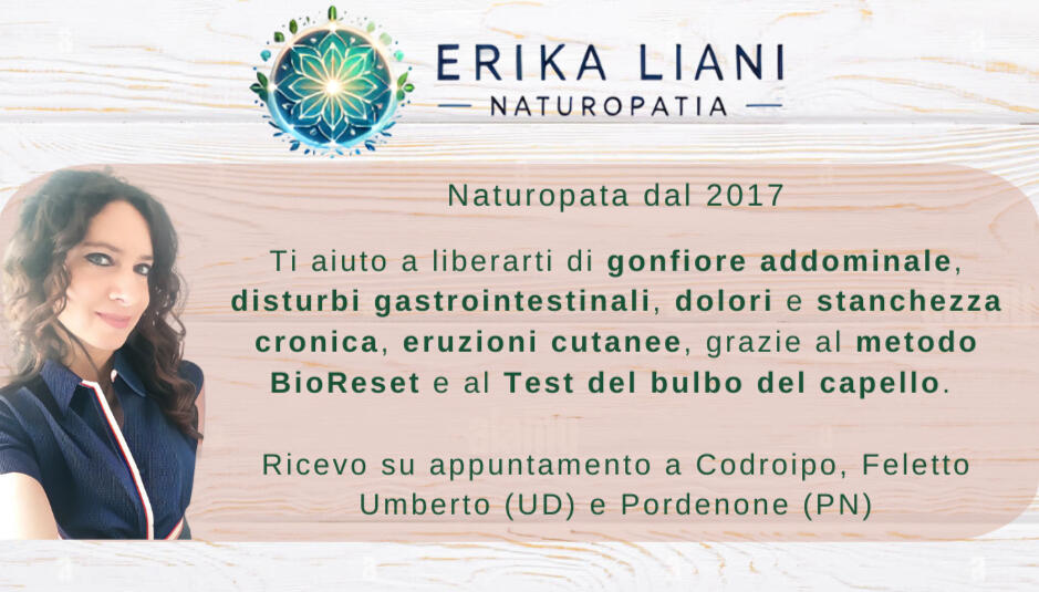 Gonfiore.jpg Naturopata, ti aiuto a liberarti di gonfiore addominale, disturbi gastrointestinali, dolori e stanchezza cronica, eruzioni cutanee grazie al Test del bulbo del capello. Ricevo a Codroipo, Feletto Umberto, Udine e Pordenone.